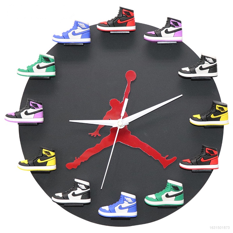 AIR JORDAN Mới Đồng Hồ Treo Tường Hình Đôi Giày Bóng Rổ AJ1 3D Độc Đáo Sáng Tạo