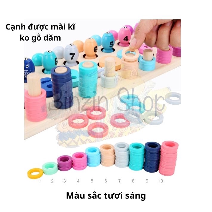 Bộ câu cá và ghép số Montessori 4 trong 1