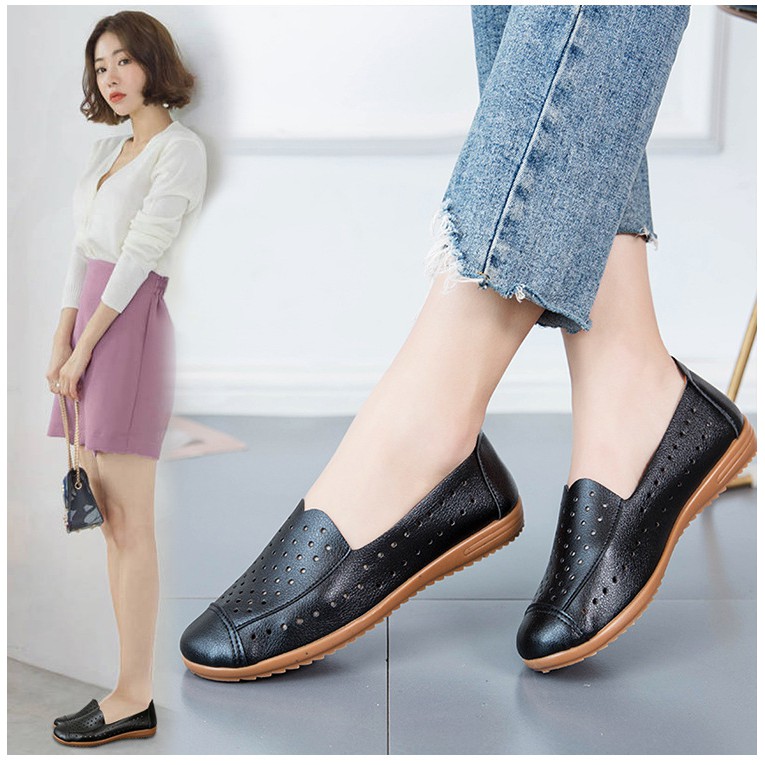 [SIÊU NHẸ_KHÔNG ĐAU CHÂN] Giày slip on lổ đế bệt dẻo mềm êm chân, đàn hồi tốt S094