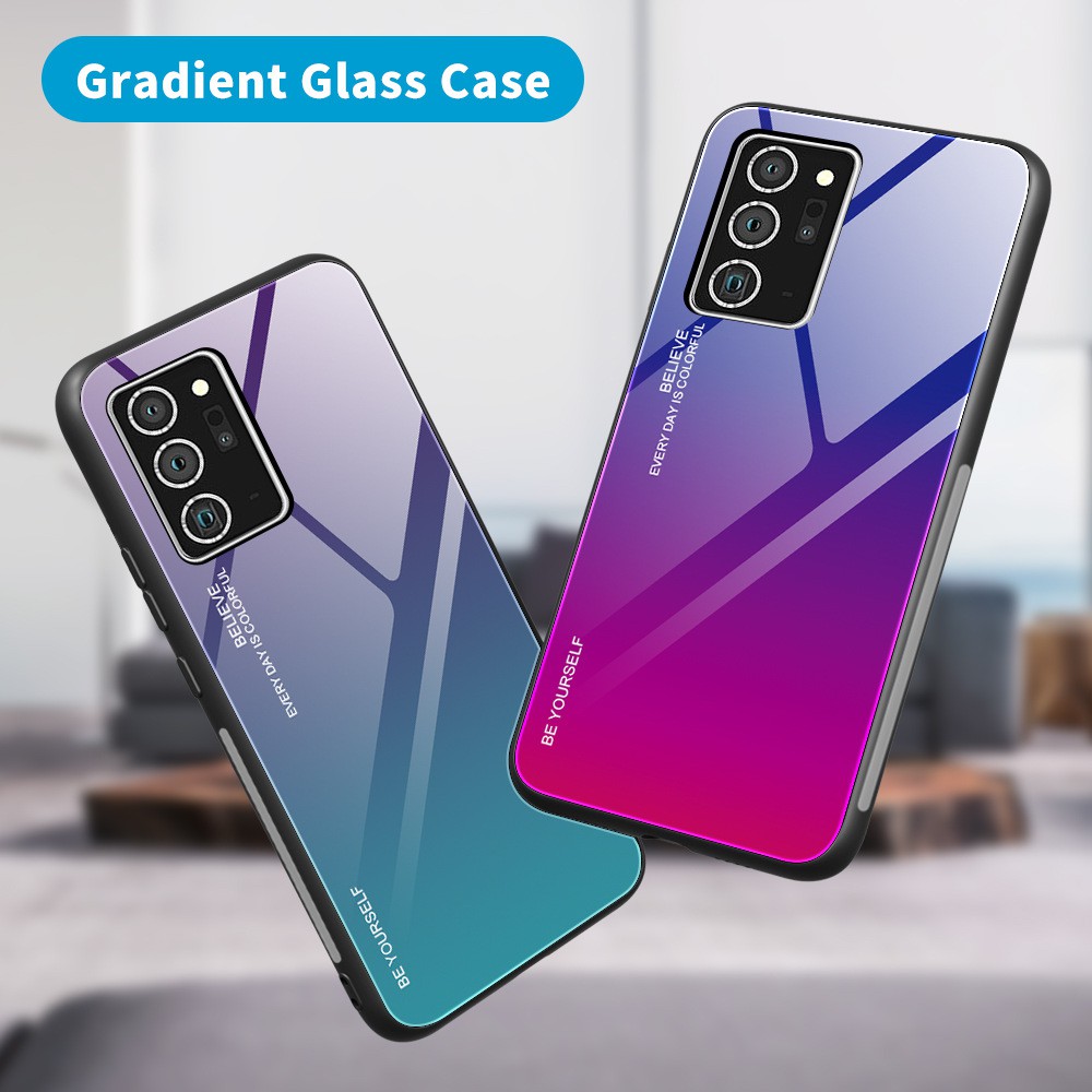 For Samsung Galaxy Note 20 Ultra Note20 20Ultra Gradient Color Phone Case Soft Tempered TPU Edge Protection