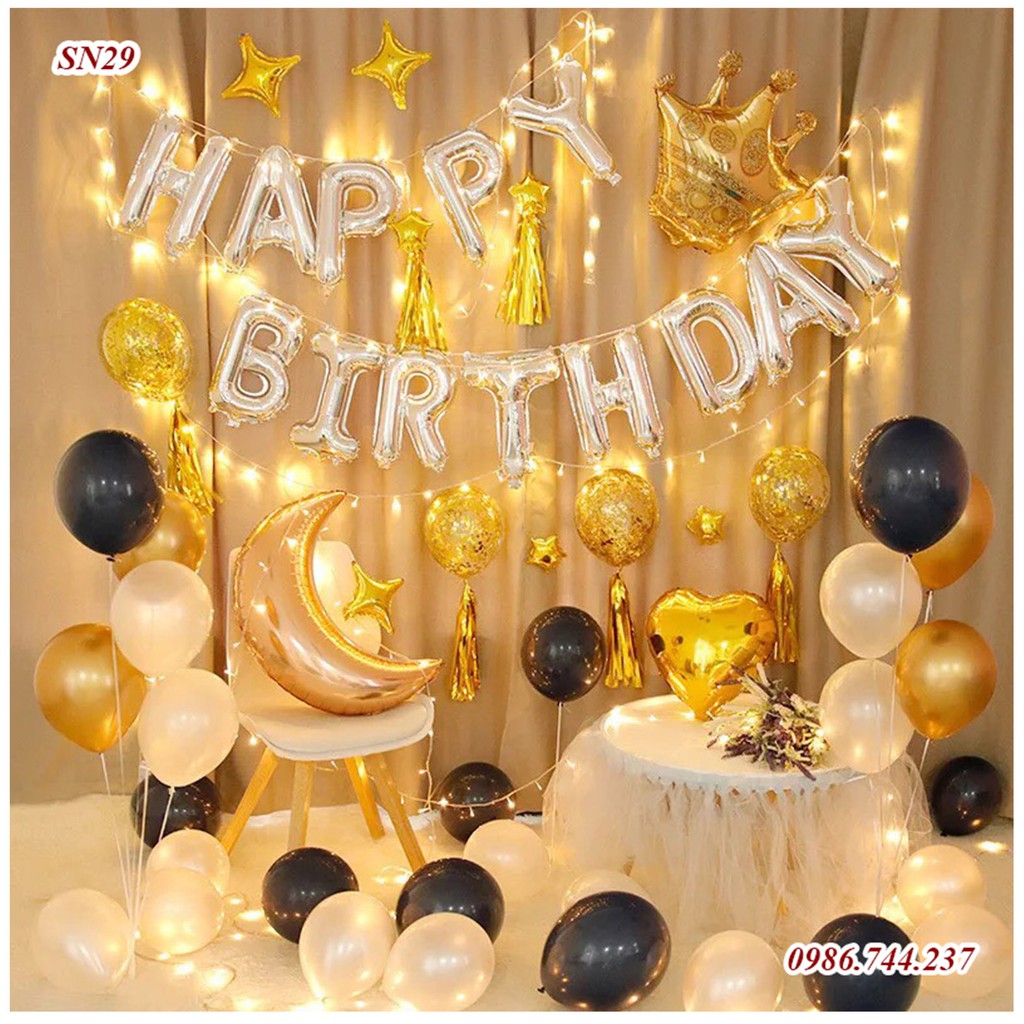 Set Bóng Sinh Nhật Kèm Đèn Led Mã SN29