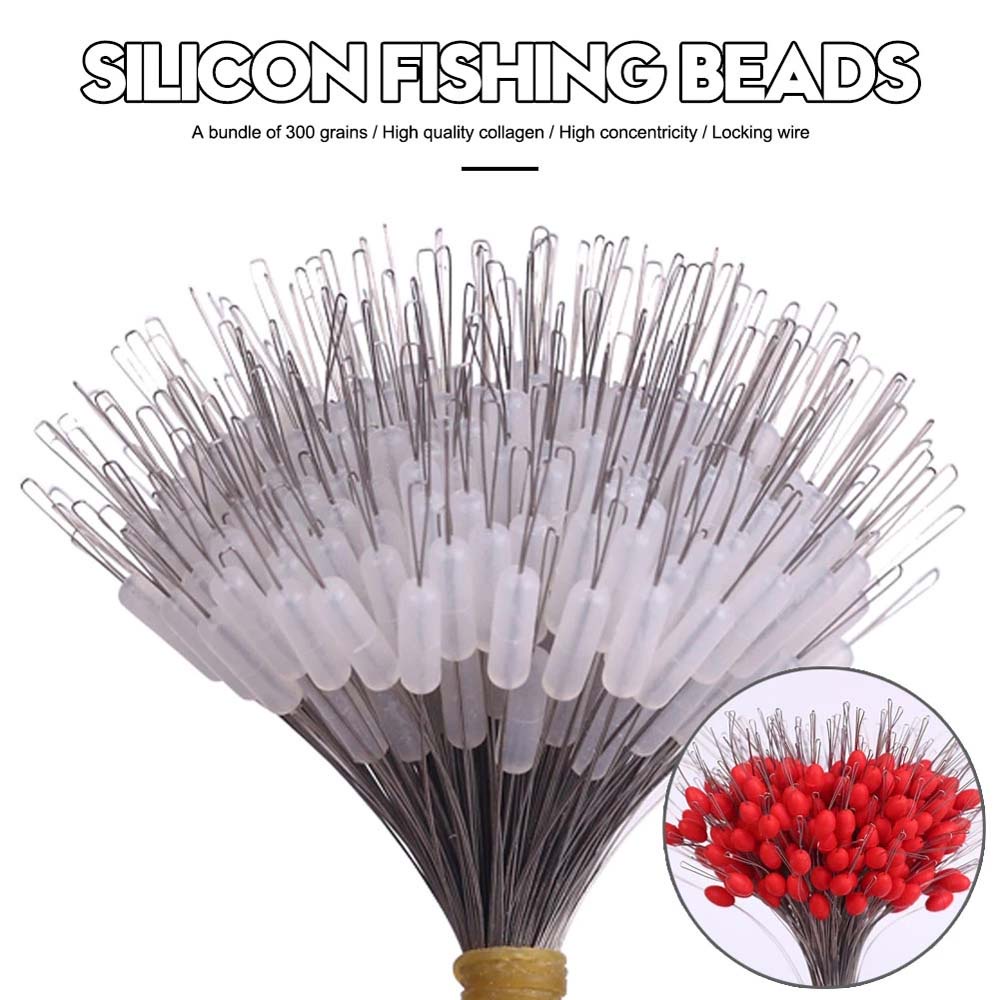 Set 300 cái phao chặn đậu không gian câu cá bằng silicon nhiều màu sắc tuỳ chọn chuyên dụng