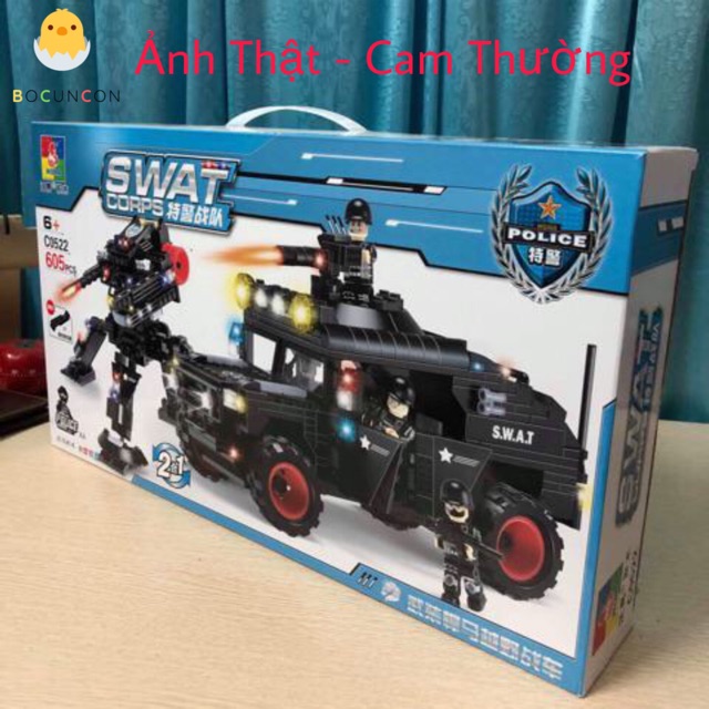 [NEW 2021] Lego Swat Cảnh Sát Đặc Nhiệm Tuần Tra 2 Trong 1