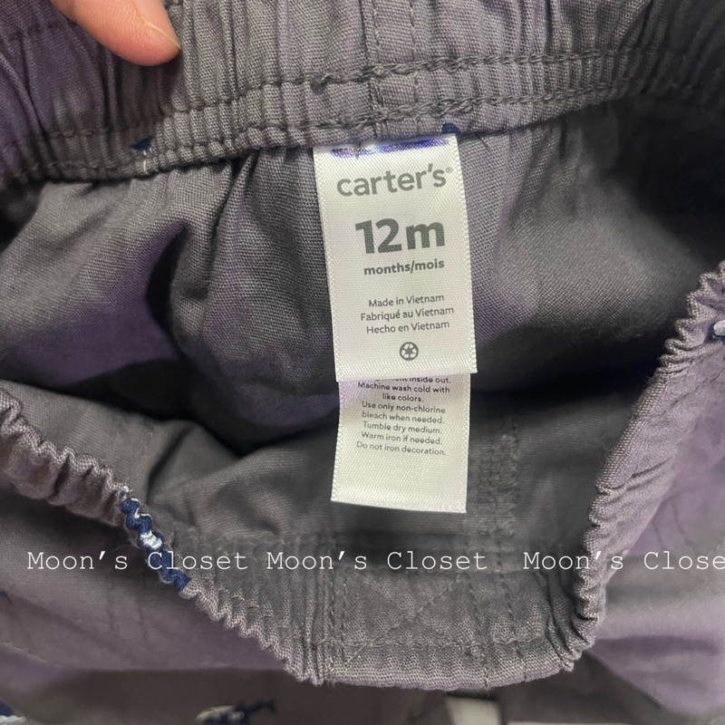 Quần short xám cá mập Carter size 3m-24m (form to 6-16kg)