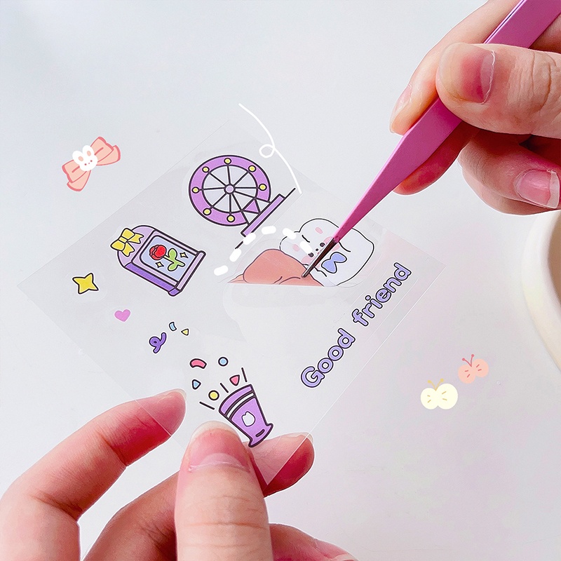 Bộ 20 Miếng Dán Trong Suốt Chống Thấm Nước Họa Tiết Hoạt Hình Xinh Xắn