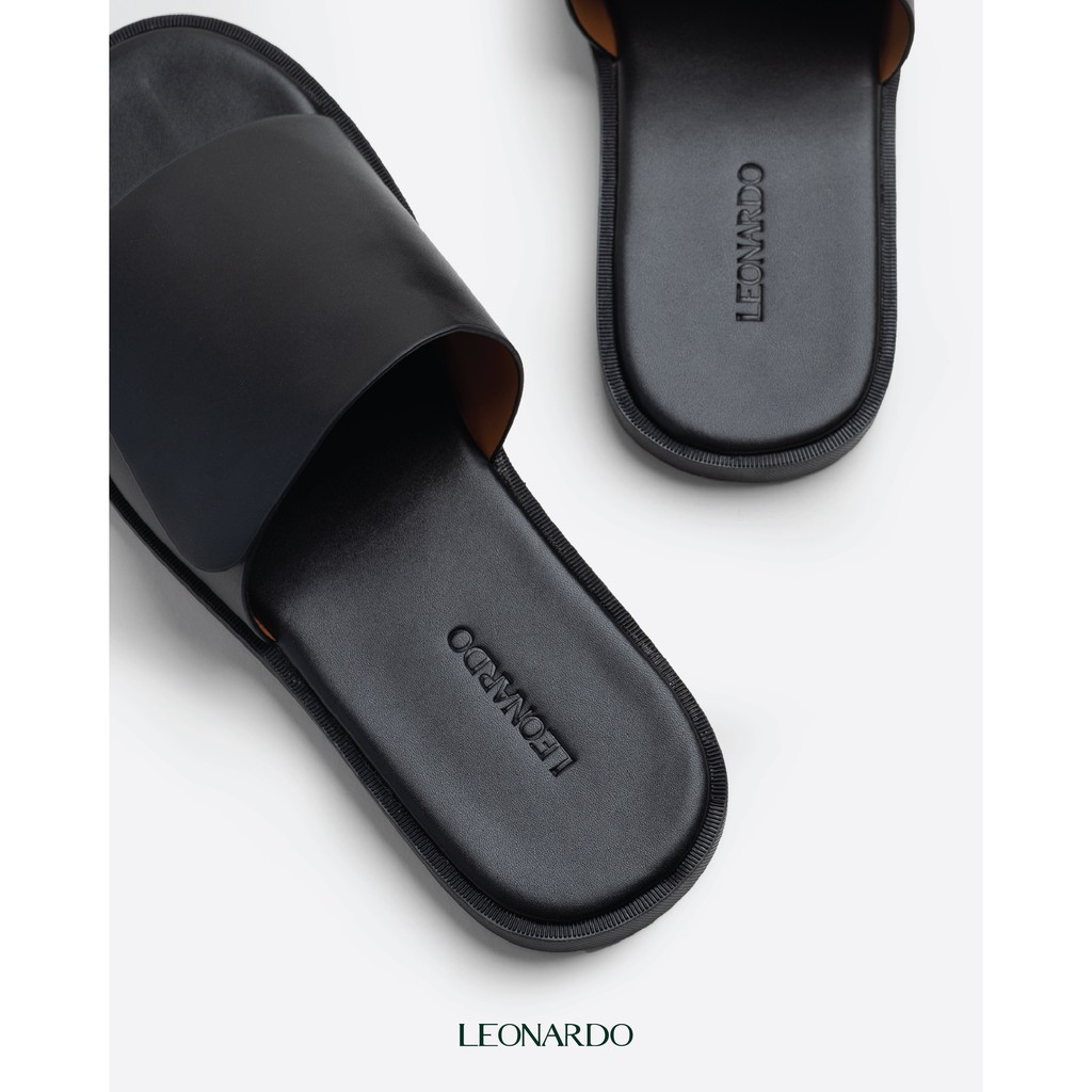 Dép quai ngang Tanjun Slides da Microfiber thương hiệu Leonardo