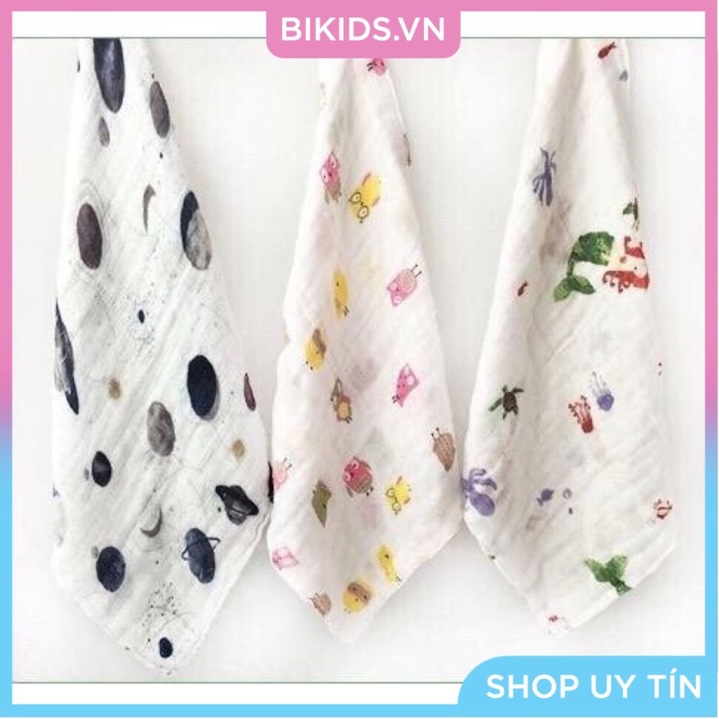 Khăn Muslin cao cấp 28*30cm set 3c cho bé