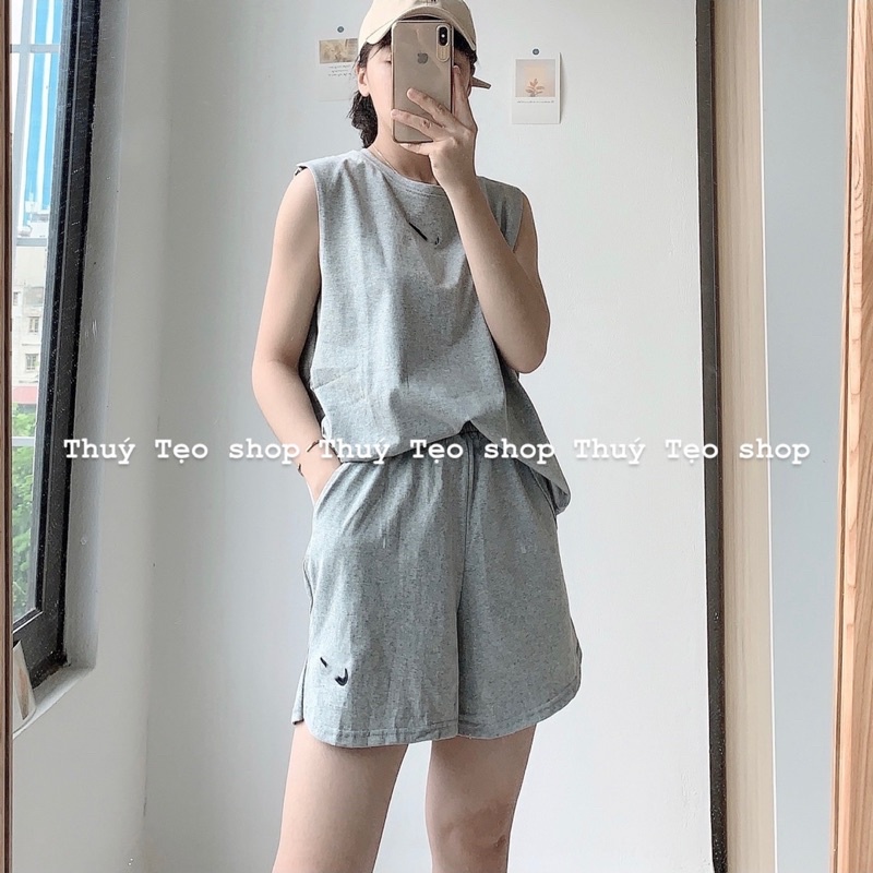 SET TANKTOP Logo thêu mã 113- Set tanktop thể thao nữ