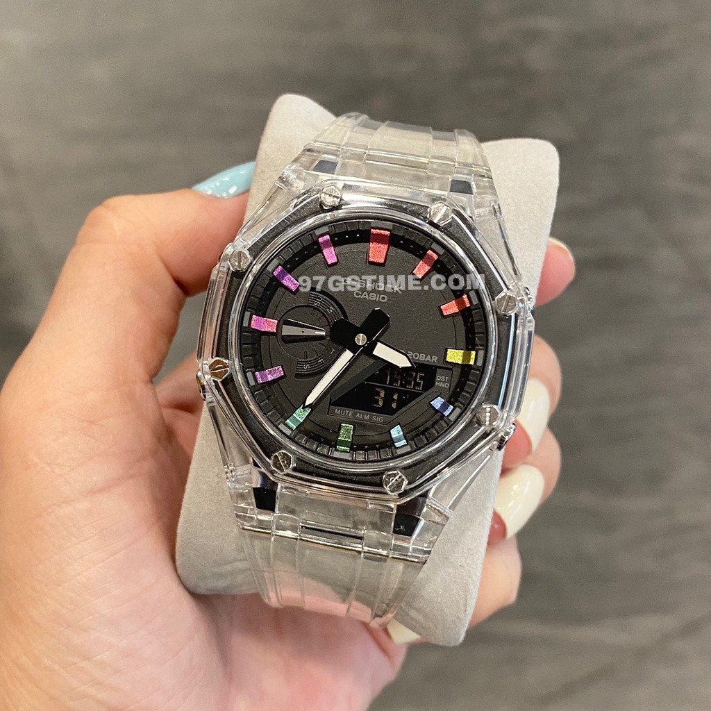 Đồng Hồ Nam G.A 2100 custom trong suốt