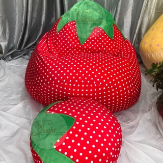 Ghế lười hạt xốp hình quả dâu cho tuổi teen