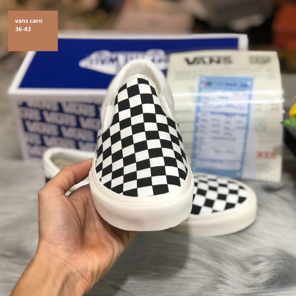 Giày Vans vault caro (Checkerboard Slip On) thời trang full box