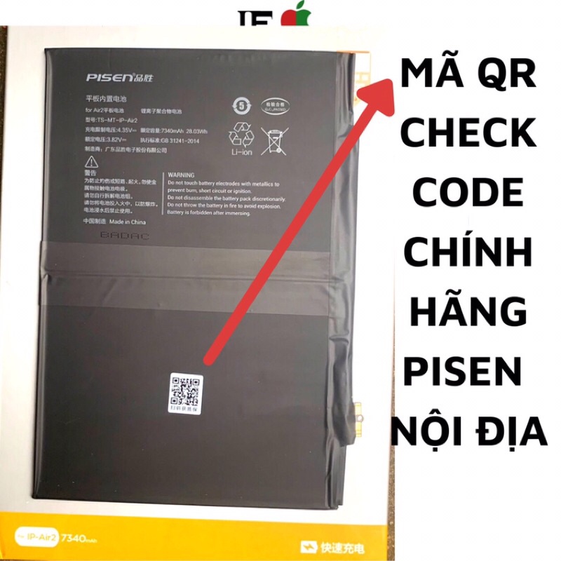 Pin Pisen Cho Ipad Full Dòng Mini | Air | Ipad | Pro