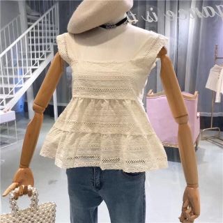 Áo 2 dây ren lưới bánh bèo