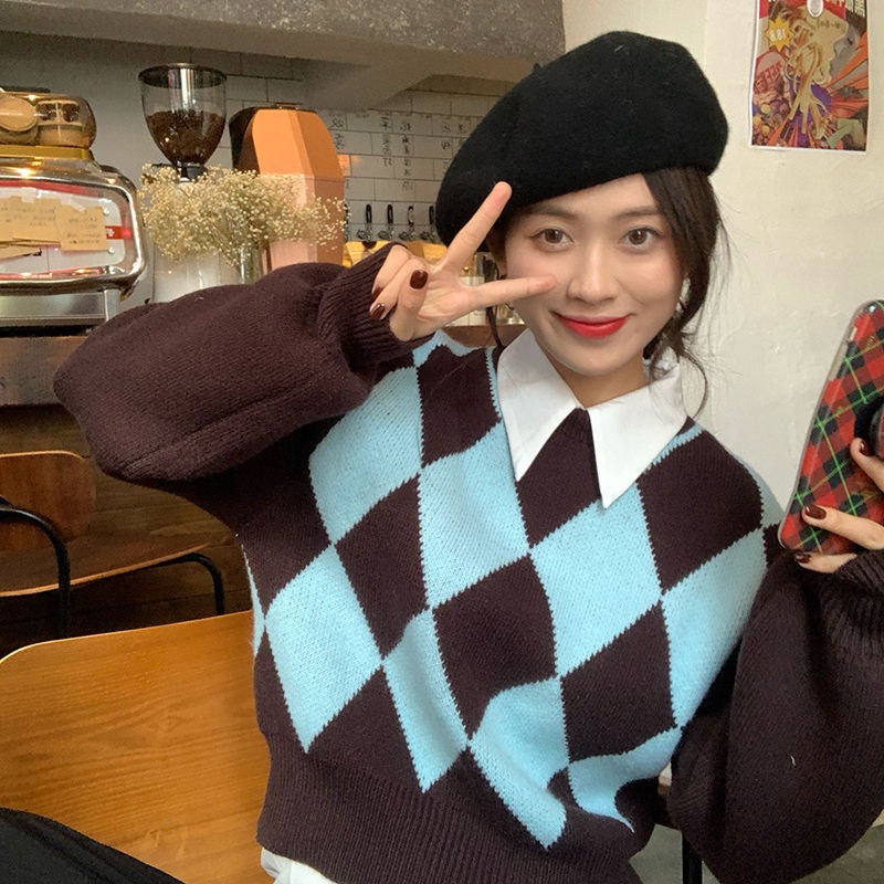 Áo Len Dài Tay 173361Áo Sweater Cổ Tròn Màu Sắc Thời Trang Cho Nữ