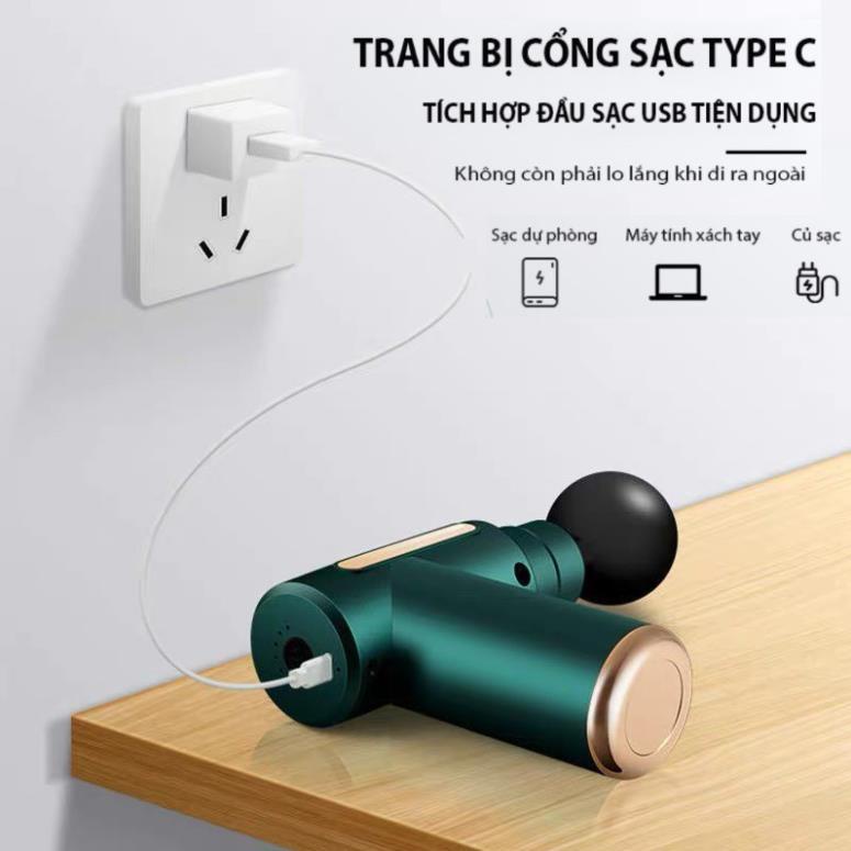 MÓC DÁN QUÀ KHÔNG BÁN Máy massage cầm tay mini đấm lưng mát xa trị liệu cổ vai gáy 4 đầu 6 chế độ