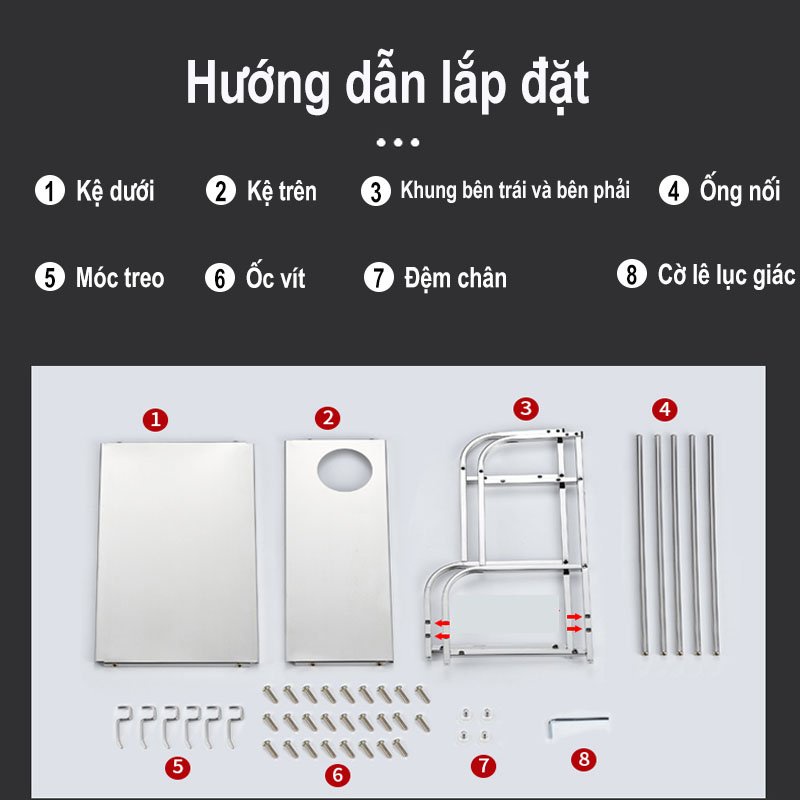 Kệ Gia Vị, Kệ Đựng Gia Vị Nhà Bếp Inox Không Gỉ Đa Năng Tiện Lợi titan.st