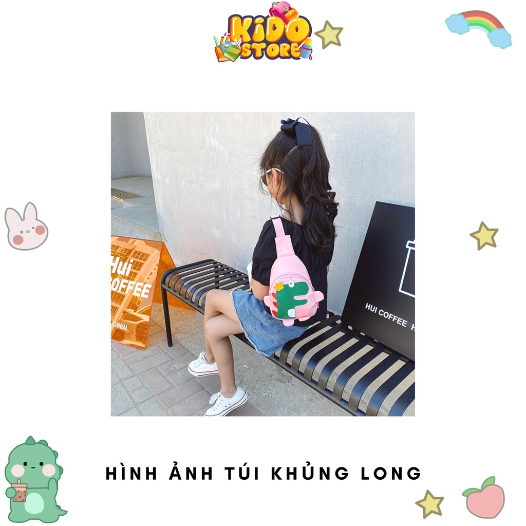 Túi đeo chéo mini cho bé trai bé gái, túi đeo chéo trẻ em giá rẻ hình khủng long hoạt hình đáng yêu cute KDB23