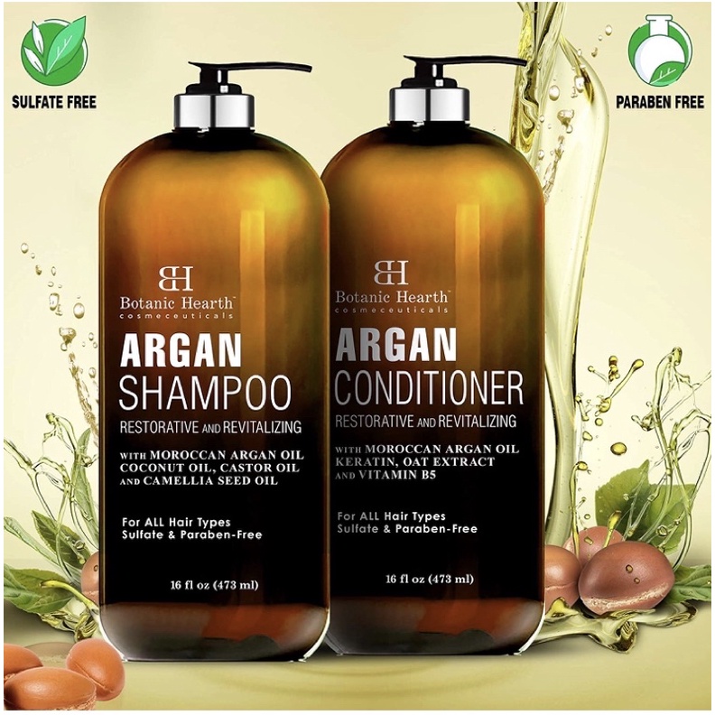 Bộ dầu gội + xả BOTANIC HEARTH Argan Oil Shampoo and Conditioner 473ml/chai USA