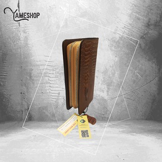 Ví da bò cầm tay dập vân cá sấu
