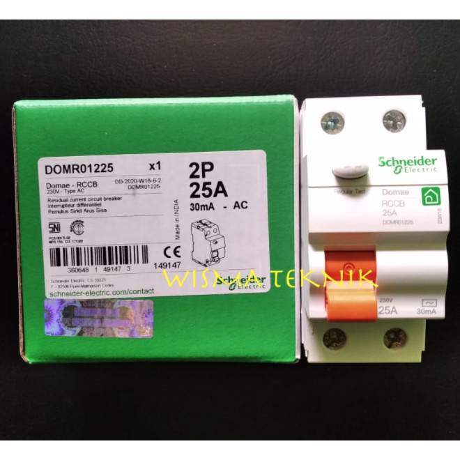 Elcb / Rccb Domae Schneider 2p 25a 30ma Domr01225