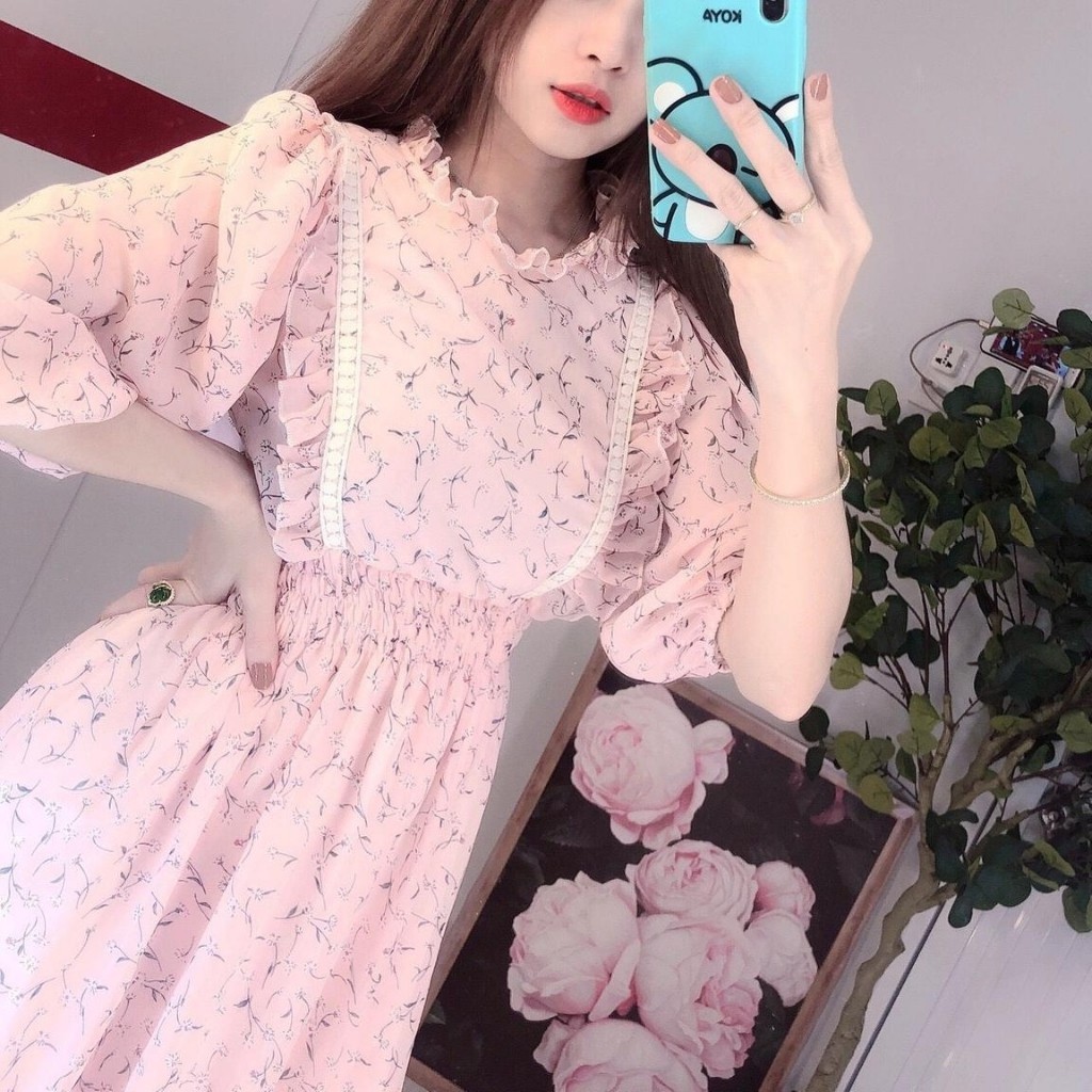 Đầm maxi [FREESHIP] Đầm Maxi đi biển Hoa nhí DH003 chất voan lụa cao cấp | BigBuy360 - bigbuy360.vn