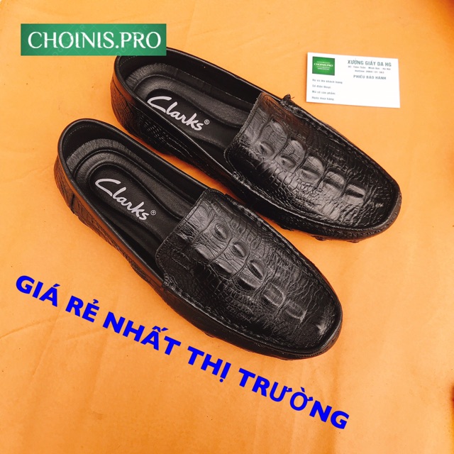 Giầy lười da bò siêu mềm Đế cao su uốn dẻo mềm đẹp