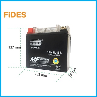 Ắc quy xe phân khối lớn outdo 12n9l - bs - fides