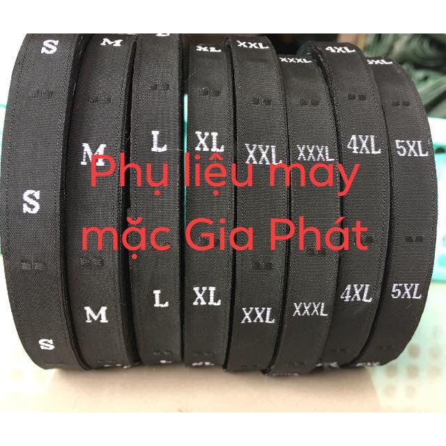 1000 NHÃN DỆT SIZE MÀU ĐEN, TRẮNG