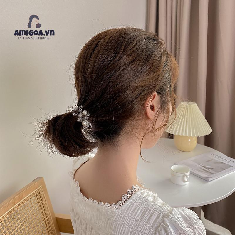 Dây Cột Tóc Không Đường May Thiết Kế Đơn Giản Xinh Xắn