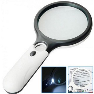 TẶNG kèm PIN. KÍNH LÚP CẦM TAY LỚN ĐƯỜNG KÍNH 103mm CÓ ĐÈN LED, thích hợp học sinh, người lớn tuổi đọc sách..DIY622