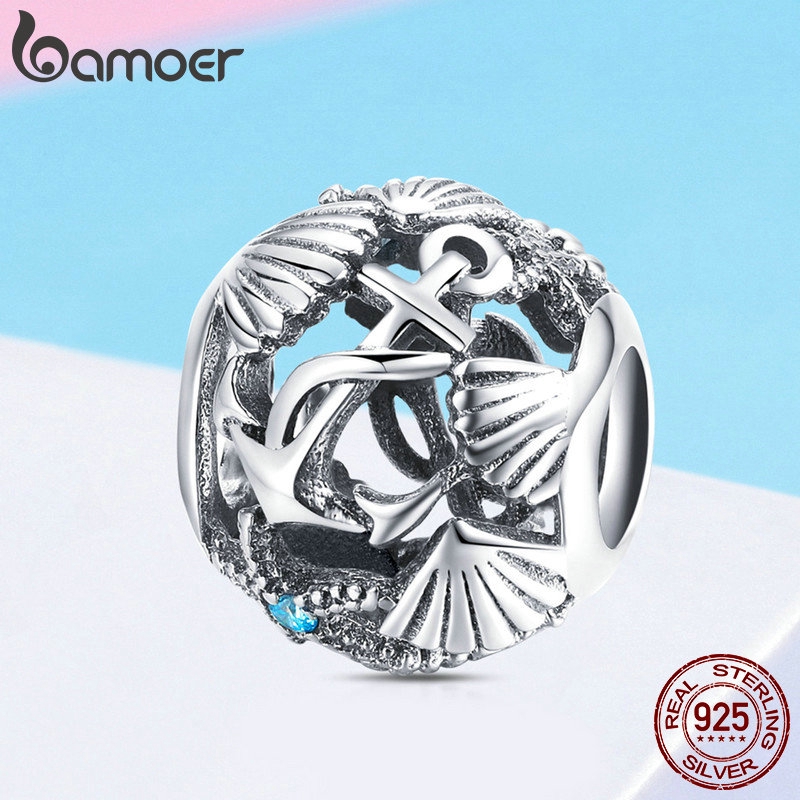 Hạt Charm Bamoer Màu Bạc Làm Đồ Trang Sức Vòng Tay/ Dây Chuyền