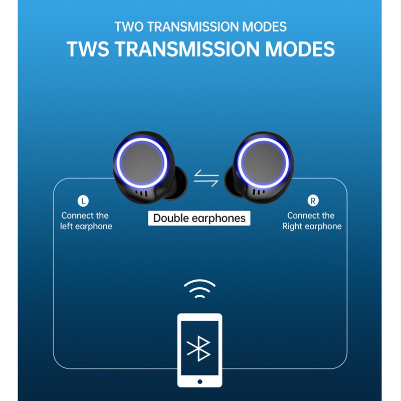 NBX TWS M7 wireless bluetooth 5.1 in-ear waterproof headset with large capacity battery compartment