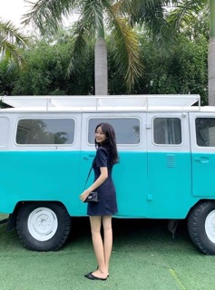 [Kèm ảnh thật chính chủ]-Đầm cổ vuông nút gỗ