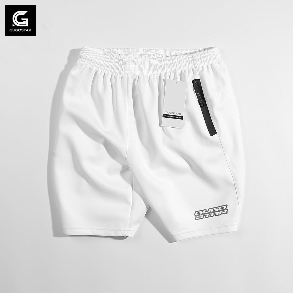 Quần Đùi Nam Thể Thao S03 GUGOSTAR, 3 Túi Khóa Kéo Chất Poly 2 Da, Co Giãn Tốt
