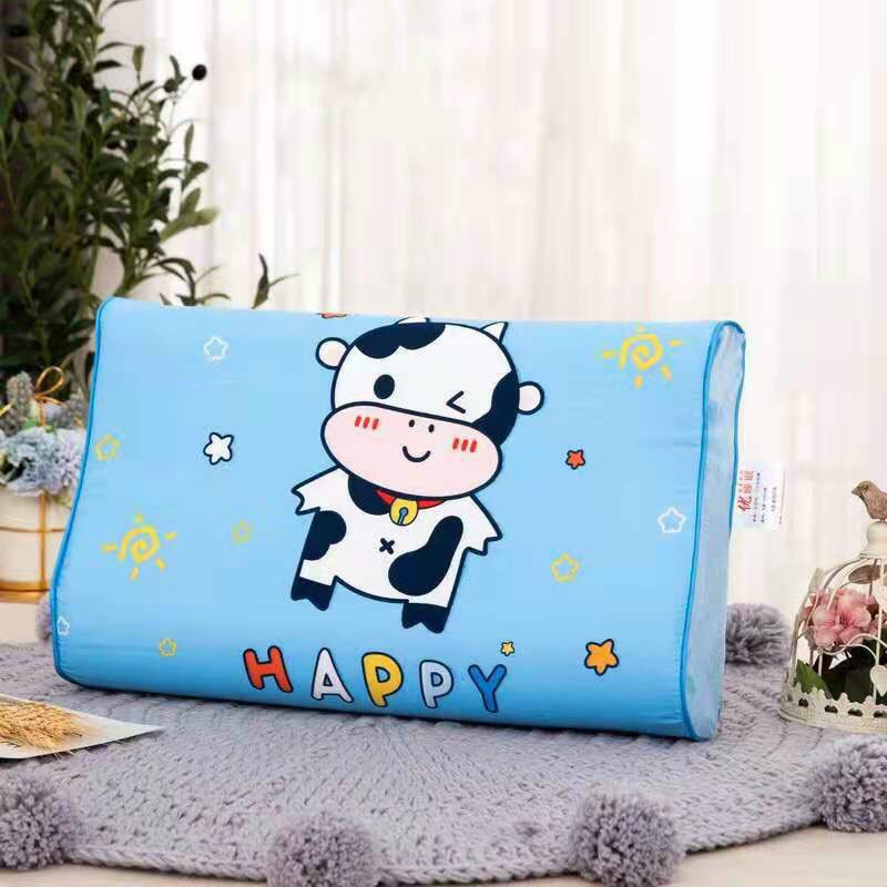 Gối cao su non trẻ em hoạt hình 3D vỏ gối Cotton mềm mát ( size 25cm x 40cm x 5cm )