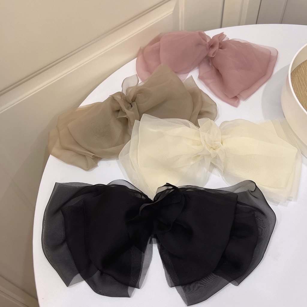 Kẹp Tóc Hình Nơ Bằng Vải Chiffon Nhiều Lớp Dành Cho Nữ