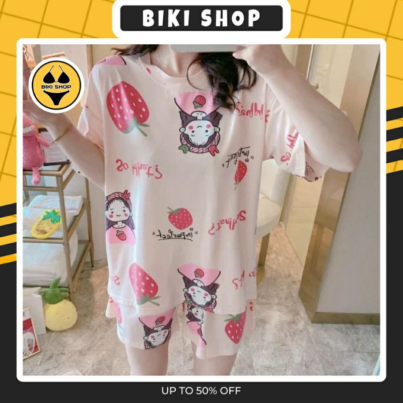 Đồ ngủ nữ cotton thun cộc tay pijama, Đồ bộ nữ cộc tay dễ thương mùa hè chất mát | BigBuy360 - bigbuy360.vn