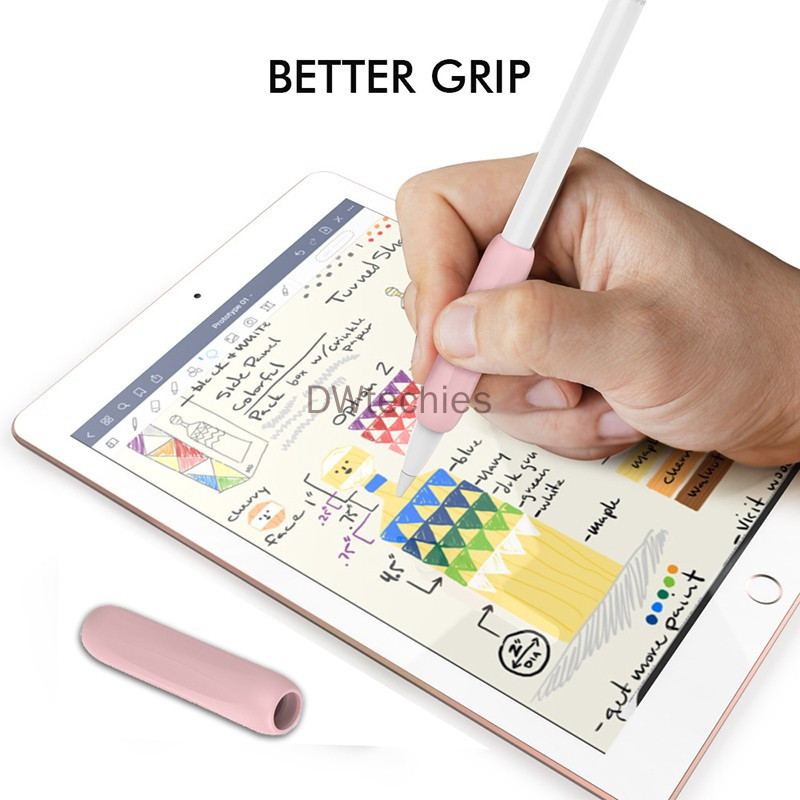 Set 3 vỏ cầm bút gel silica chống trượt cho Apple Pencil 1 Pencil 2 thông dụng