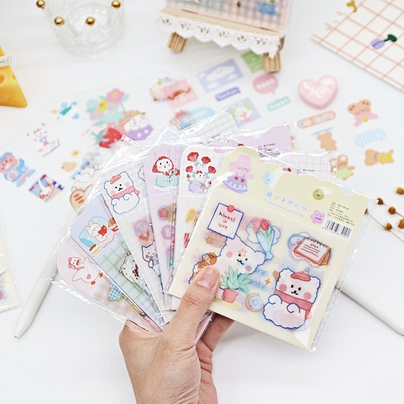 Miếng dán trang trí điện thoại hình gấu dễ thương DIY