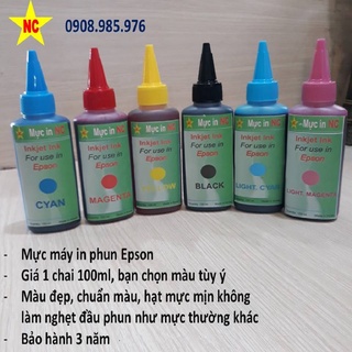 Mực máy in epson l805, t60, l310, l1110, l1800. chai mực máy in phun màu epson