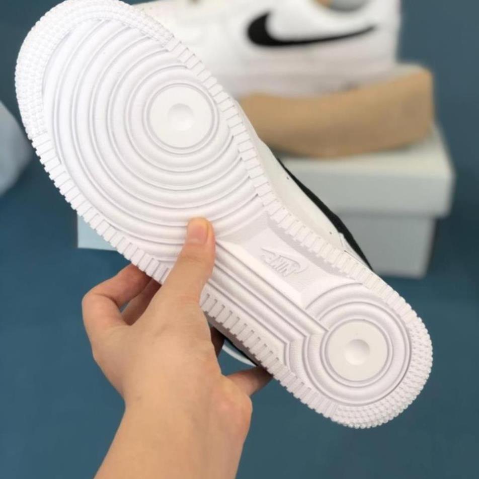 Giày AF1 trắng vệt đen, giày AIR trắng tích đen thấp mới full phụ kiện hàng cao cấp, full size 36-43