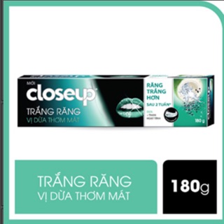 Kem đánh răng dạng gel Closeup trắng răng - Vị dừa, vị muối 180g