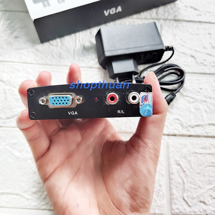 Box Chuyển Đổi Tín Hiệu Từ VGA +AV to HDMI - Có Kèm Theo Adaptor