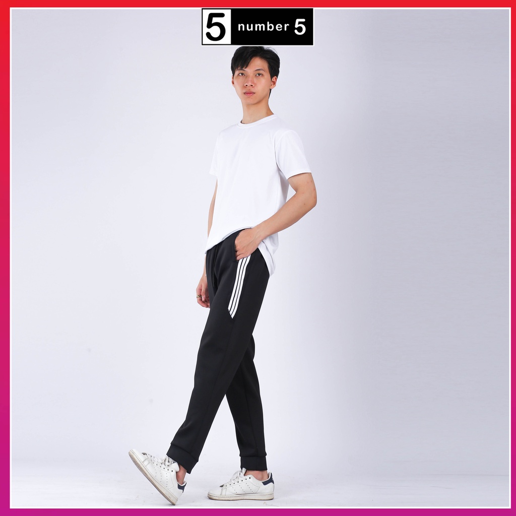 Quần thể thao nam nỉ dày dặn 3 sọc NUMBER5 quần Jogger 3 lines