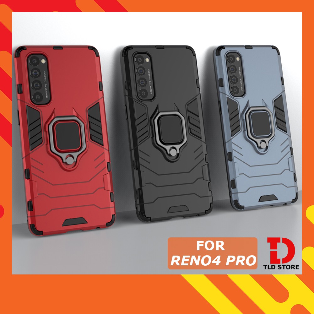 Ốp lưng Oppo Reno4 Reno 4 Pro, Ốp iRON MAN IRING Nhựa PC cứng viền dẻo chống sốc cho Oppo Reno 4 Pro