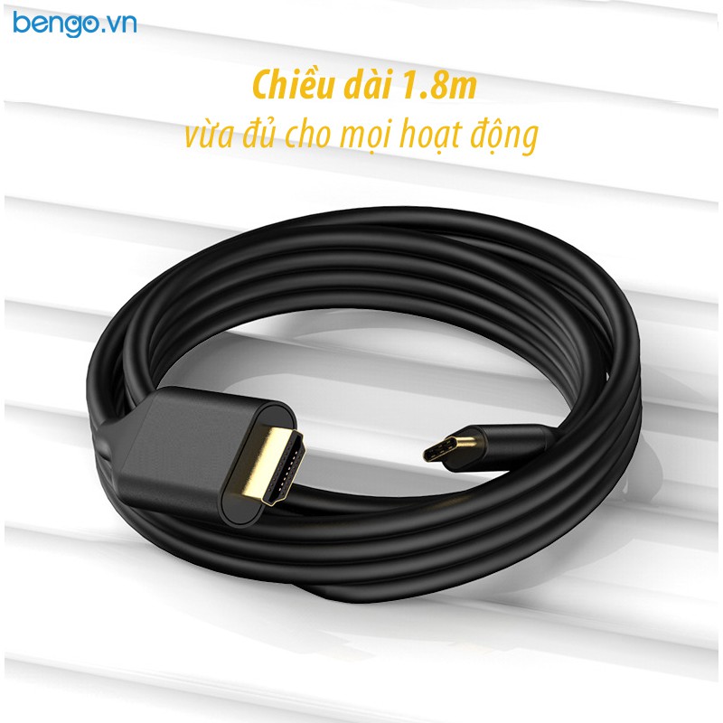 Cáp chuyển USB-C qua HDMI 1.8m hỗ trợ chuẩn 4K 60HZ dùng cho nhiều thiết bị