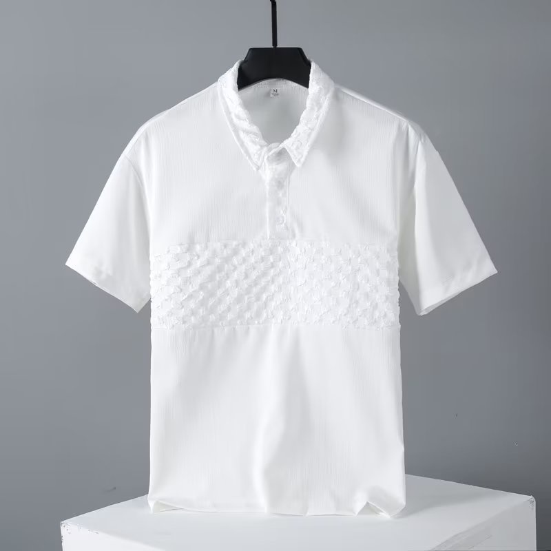 Áo Thun polo Tay Ngắn Dáng Rộng Cài Nút Thoáng Khí Thoải Mái Phong Cách Hip Hop Đường Phố Nhật Bản Cho Nam Cỡ M-3XL