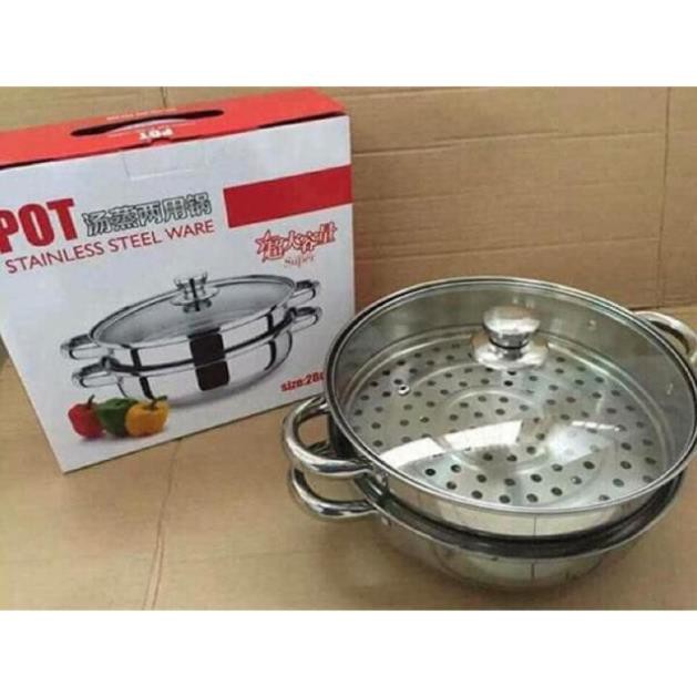 ☘️Nồi hấp inox 2 tầng size 28 cm