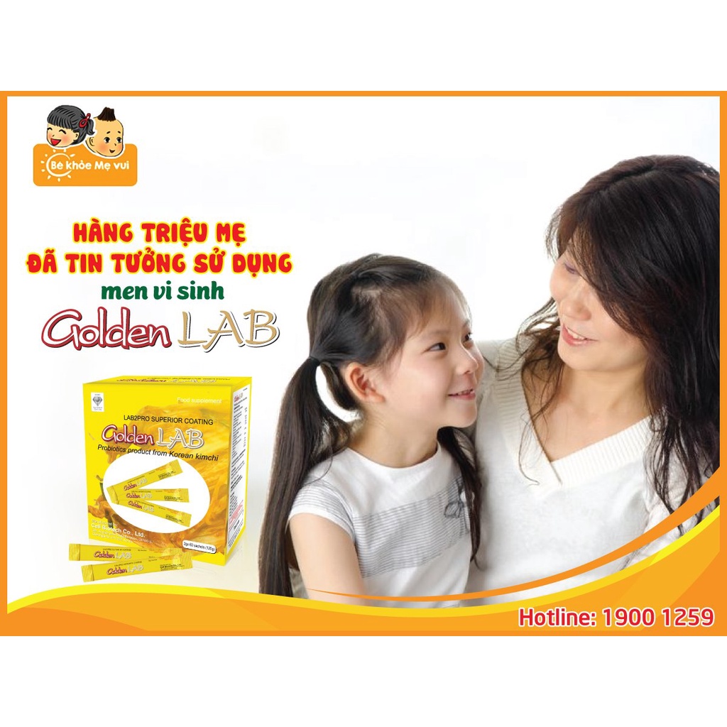 Men vi sinh Golden Lab - Giúp giảm rối loạn tiêu hóa, cải thiện tiêu chảy, táo bón, đầy hơi (Hộp 20 gói)