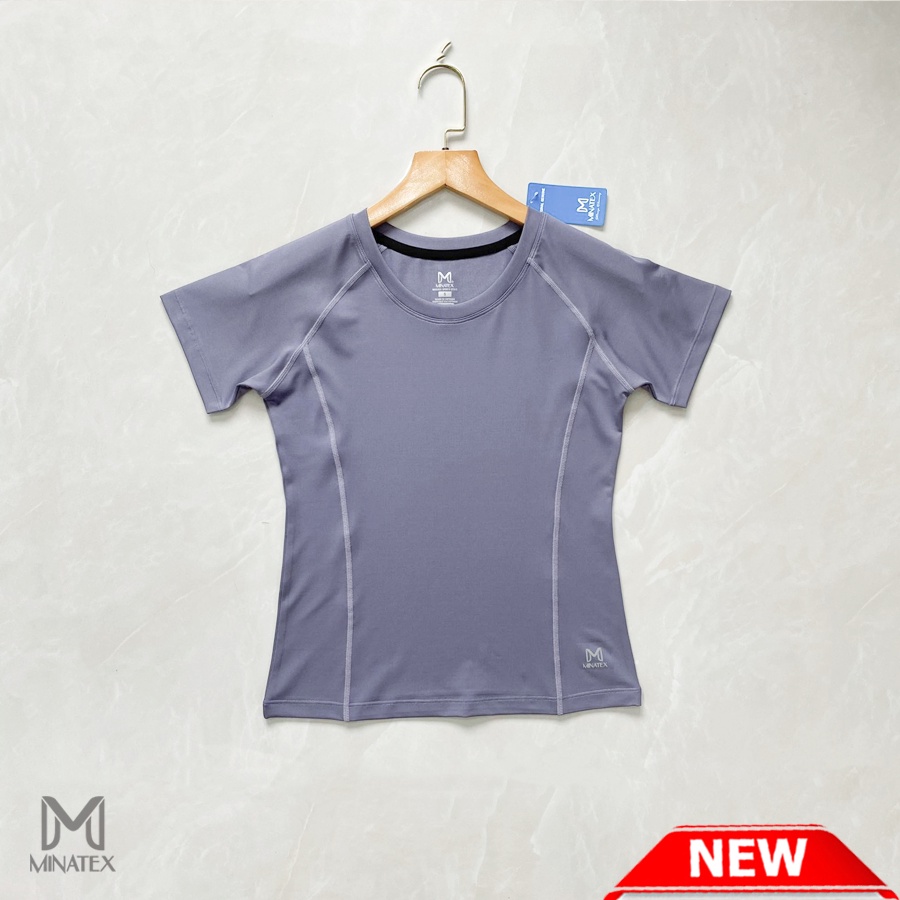 Áo phông cộc tay Minatex dài kín bụng chất mềm và giãn tốt